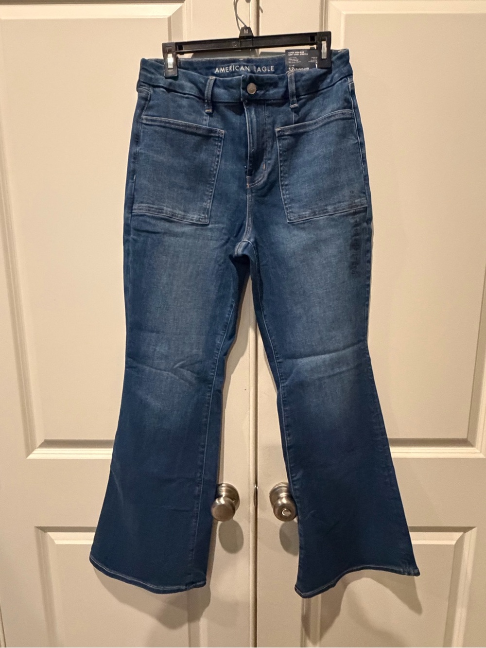 American Eagle Outfitters Curvy Flare Jeans w/ Front Patch Pockets